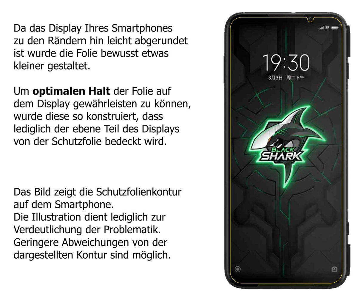 Dünne und klare Folie passend zugeschnitten für Xiaomi Black Shark 3