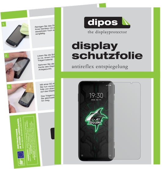 Matte Displayschutzfolie von dipos passend für Xiaomi Black Shark 3, präziser Zuschnitt und blasenfrei montiert