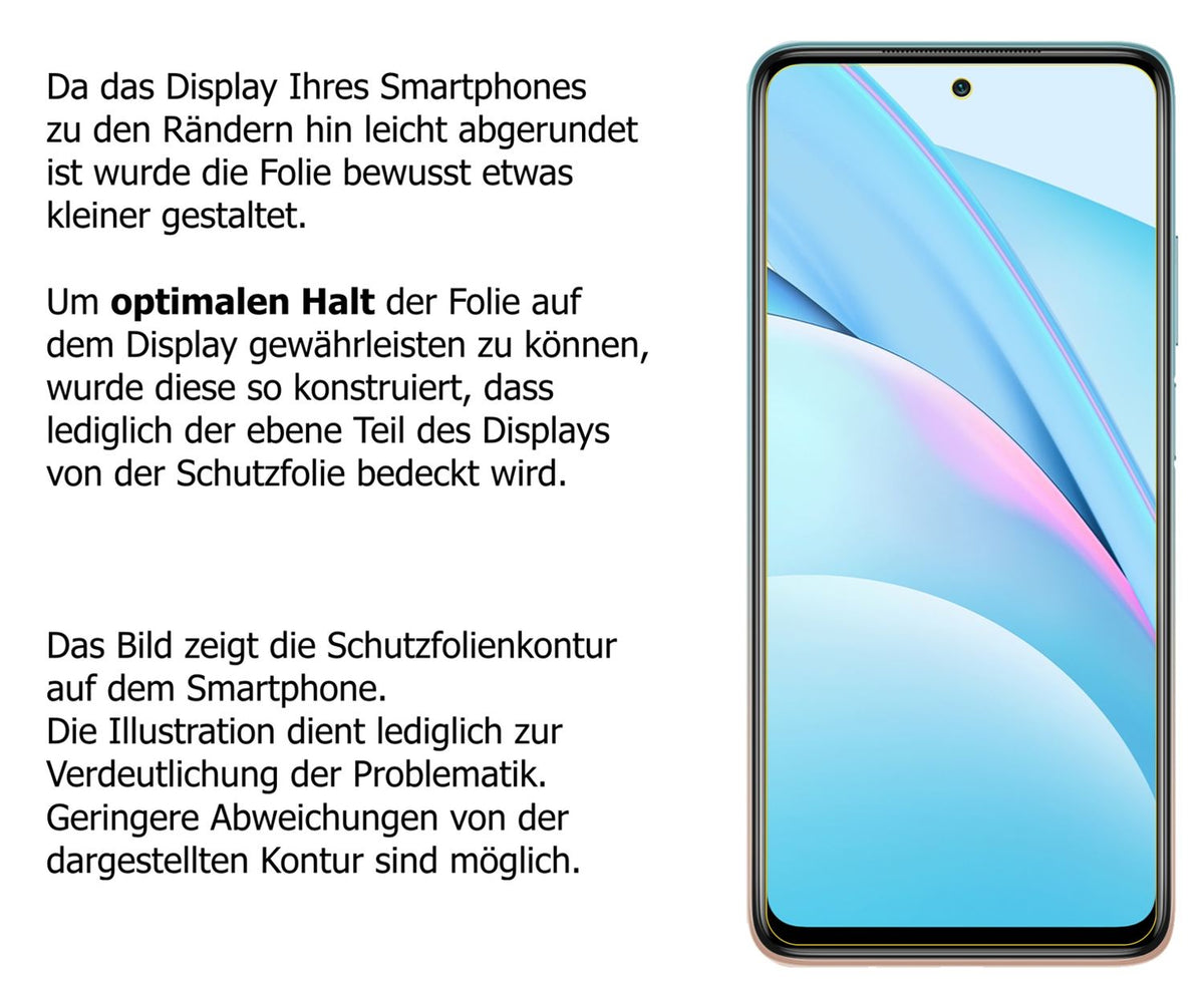 2x 9H Schutzfolie für Xiaomi Mi 10T Lite Panzerfolie (1x Vorderseite + 1x Rückseite)