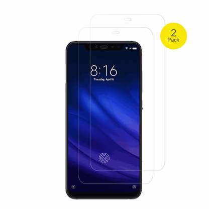 XiaomiMi 8 Pro mit aufgebrachter dipos Displayschutzfolie, glasklare Darstellung ohne Einschränkungen