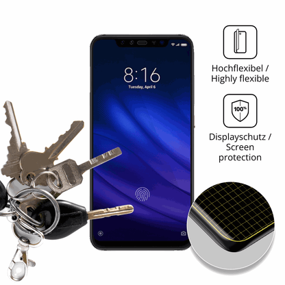 dipos Displayschutz für Xiaomi Mi 8 Pro, transparente Oberfläche, geringe Dicke und perfekte Passform