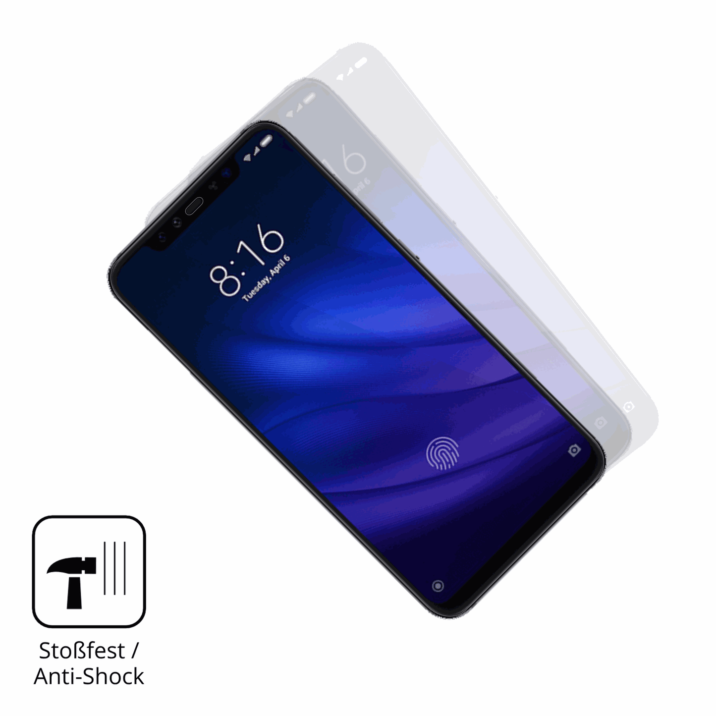 Schutz gegen Kratzer auf dem Xiaomi Mi 8 Pro Glas durch Schlüssel oder Ähnliches