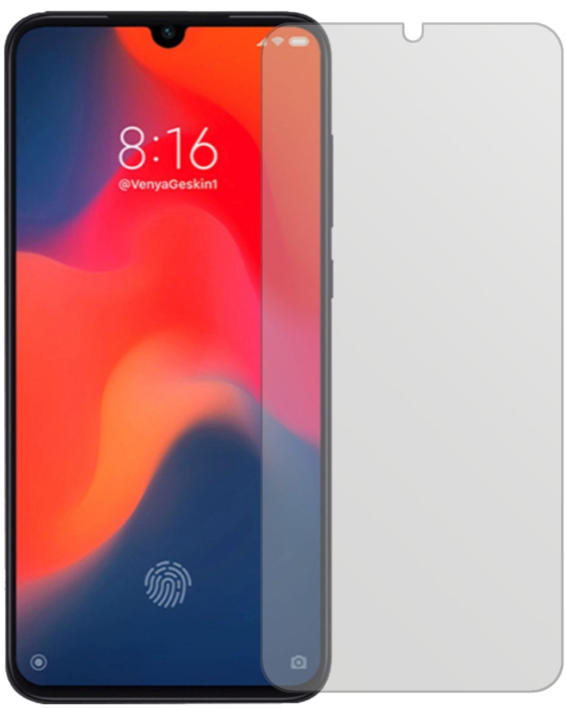 XiaomiMi 9 Pro mit aufgebrachter dipos Displayschutzfolie, die lästige Fingerabdrücke minimiert