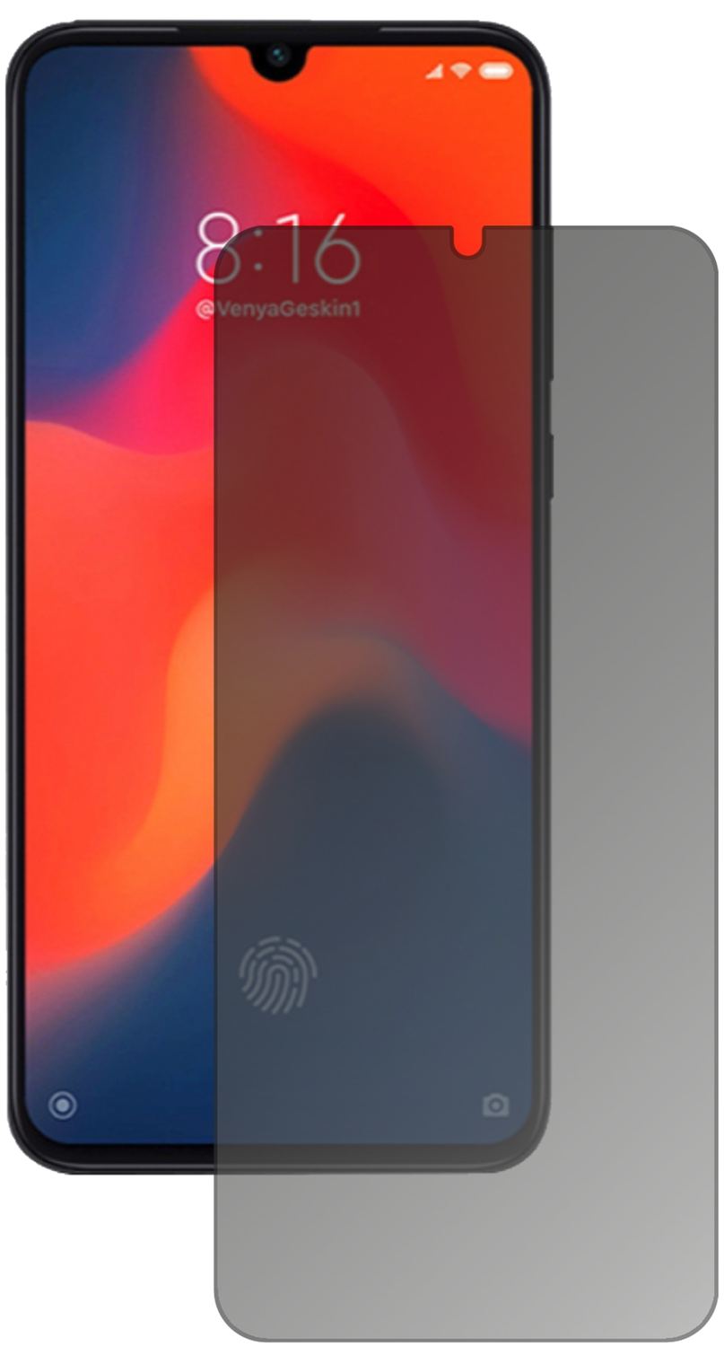 XiaomiMi 9 Pro mit aufgebrachtem dipos Displayschutz, der seitliche Einblicke blockiert