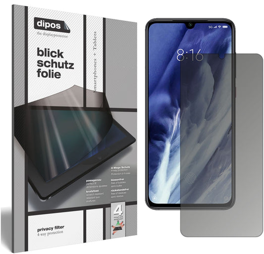 Blickschutzfolie von dipos passend für Xiaomi Mi 9 Pro 5G, präziser Zuschnitt und blasenfrei montiert