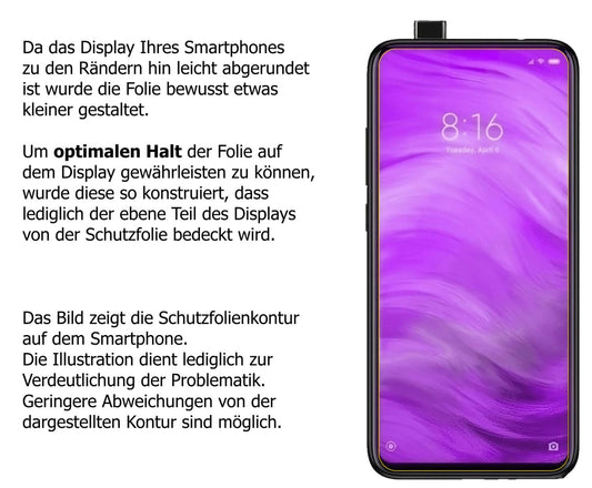 1x 9H Schutzfolie für Xiaomi Mi 9T Panzerfolie