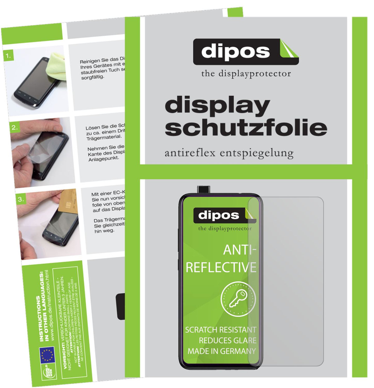 Matte Displayschutzfolie von dipos passend für Xiaomi Mi 9T, präziser Zuschnitt und blasenfrei montiert