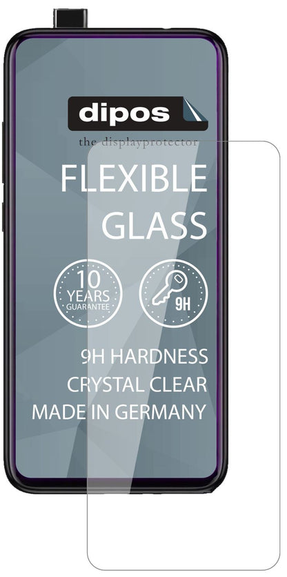 XiaomiMi 9T Pro mit aufgebrachter dipos Flex Schutzfolie, glasklare Darstellung ohne Einschränkungen