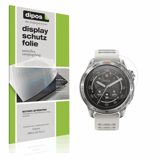 Matte Displayschutzfolie von dipos passend für Xiaomi Mibro GS Pro 2, präziser Zuschnitt und blasenfrei montiert