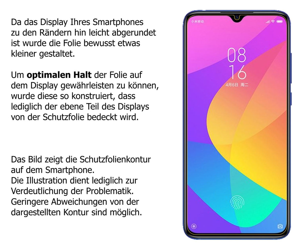 5x Schutzfolie klar für Xiaomi Mi 9 Lite Display-Schutzfolie