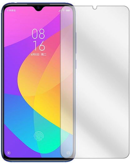 XiaomiMi 9 Lite mit aufgebrachter dipos Displayschutzfolie, glasklare Darstellung ohne Einschränkungen