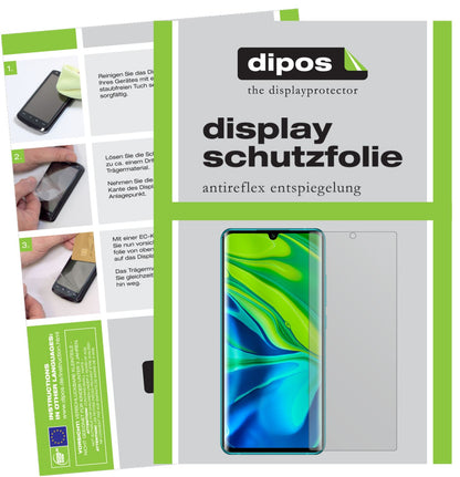 Matte Displayschutzfolie von dipos passend für Xiaomi Mi Note 10 Pro, präziser Zuschnitt und blasenfrei montiert