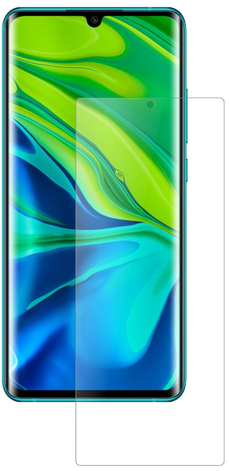 XiaomiMi CC9 Pro mit aufgebrachter dipos Panzerfolie, die lästige Fingerabdrücke minimiert