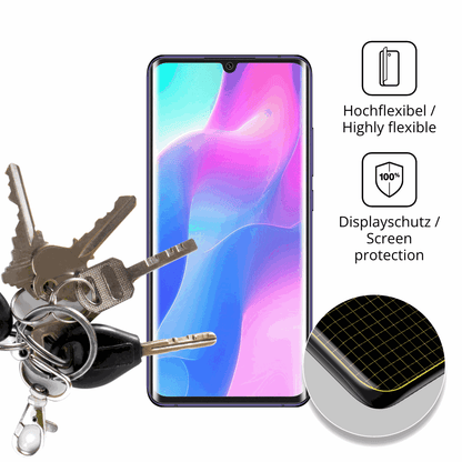 dipos Displayschutz für Xiaomi Mi Note 10 Lite, transparente Oberfläche, perfekte Passform auch für die Rundungen