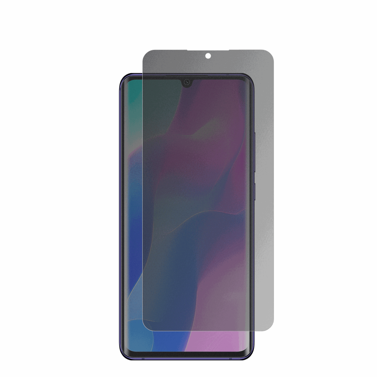 XiaomiMi Note 10 Lite mit aufgebrachter dipos Flex Schutzfolie, die seitliche Einblicke blockiert