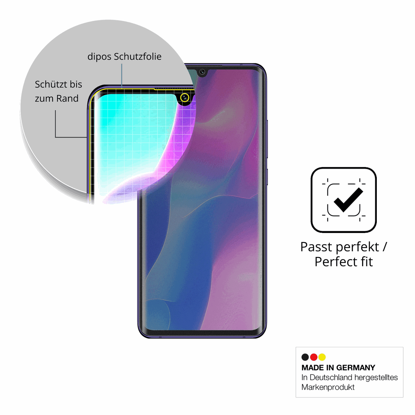 Schutz gegen Kratzer auf dem Xiaomi Mi Note 10 Lite Glas durch Schlüssel, Stöße gegen die Tischkante oder Stürze