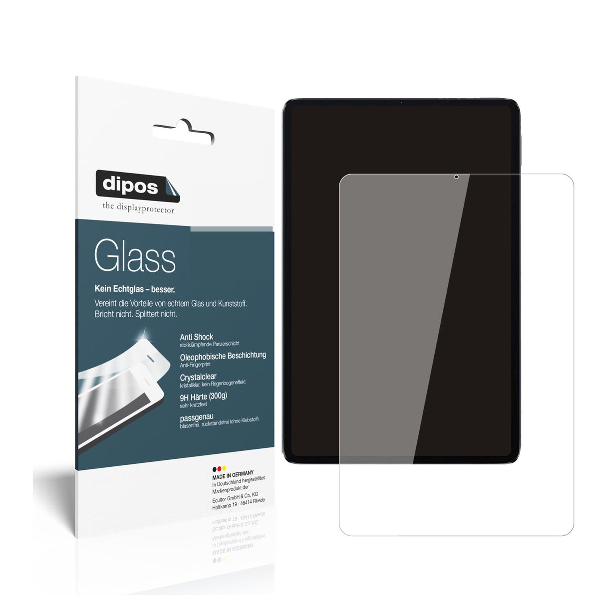 Klare Displayschutzfolie von dipos passend für Xiaomi Mi Pad 5, 9H kratzfest und blasenfrei montiert