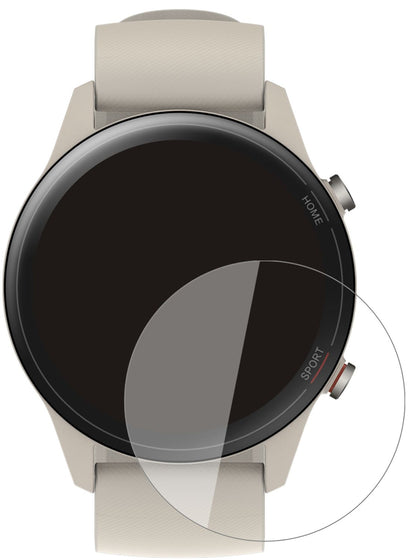XiaomiMi Watch mit aufgebrachter dipos Flex Schutzfolie, glasklare Darstellung ohne Einschränkungen