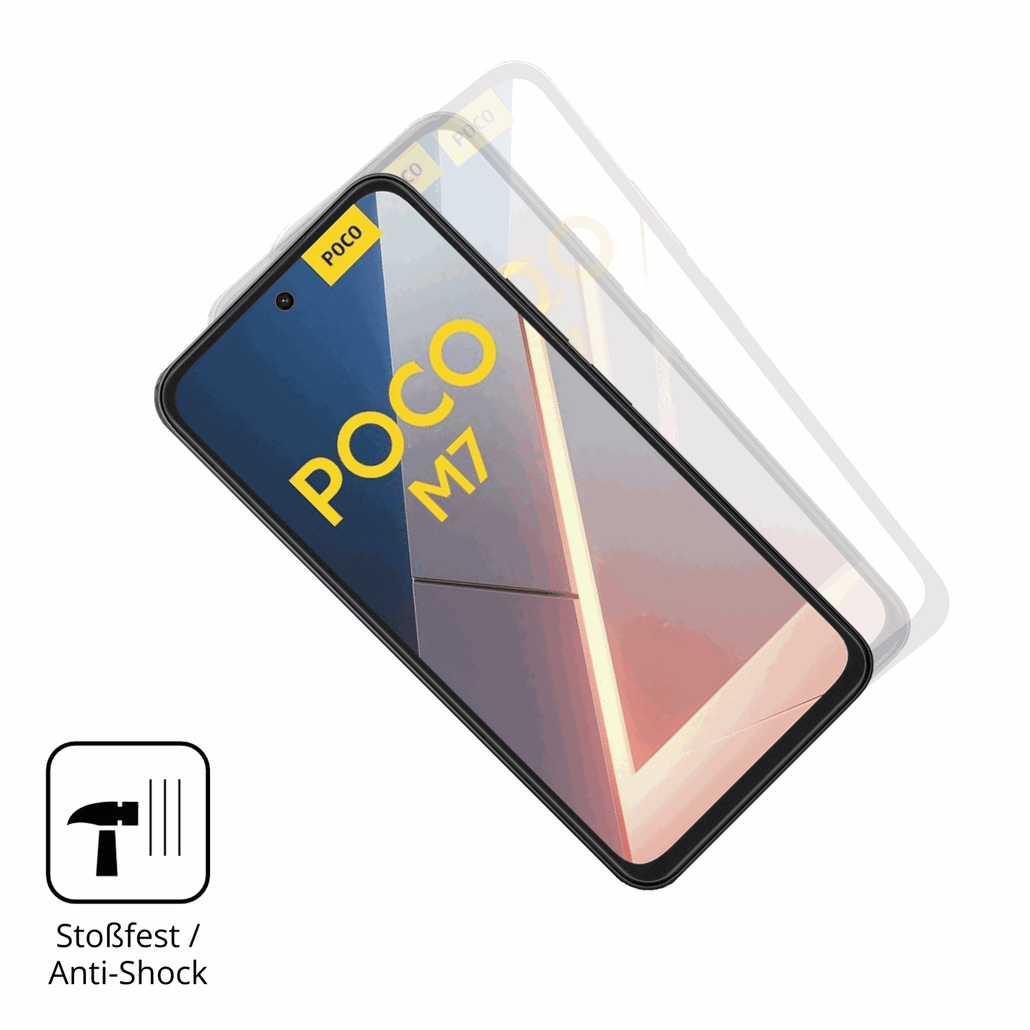 Schutz gegen Kratzer auf dem xiaomipoco m7 Glas durch Schlüssel, Stöße gegen die Tischkante oder Stürze