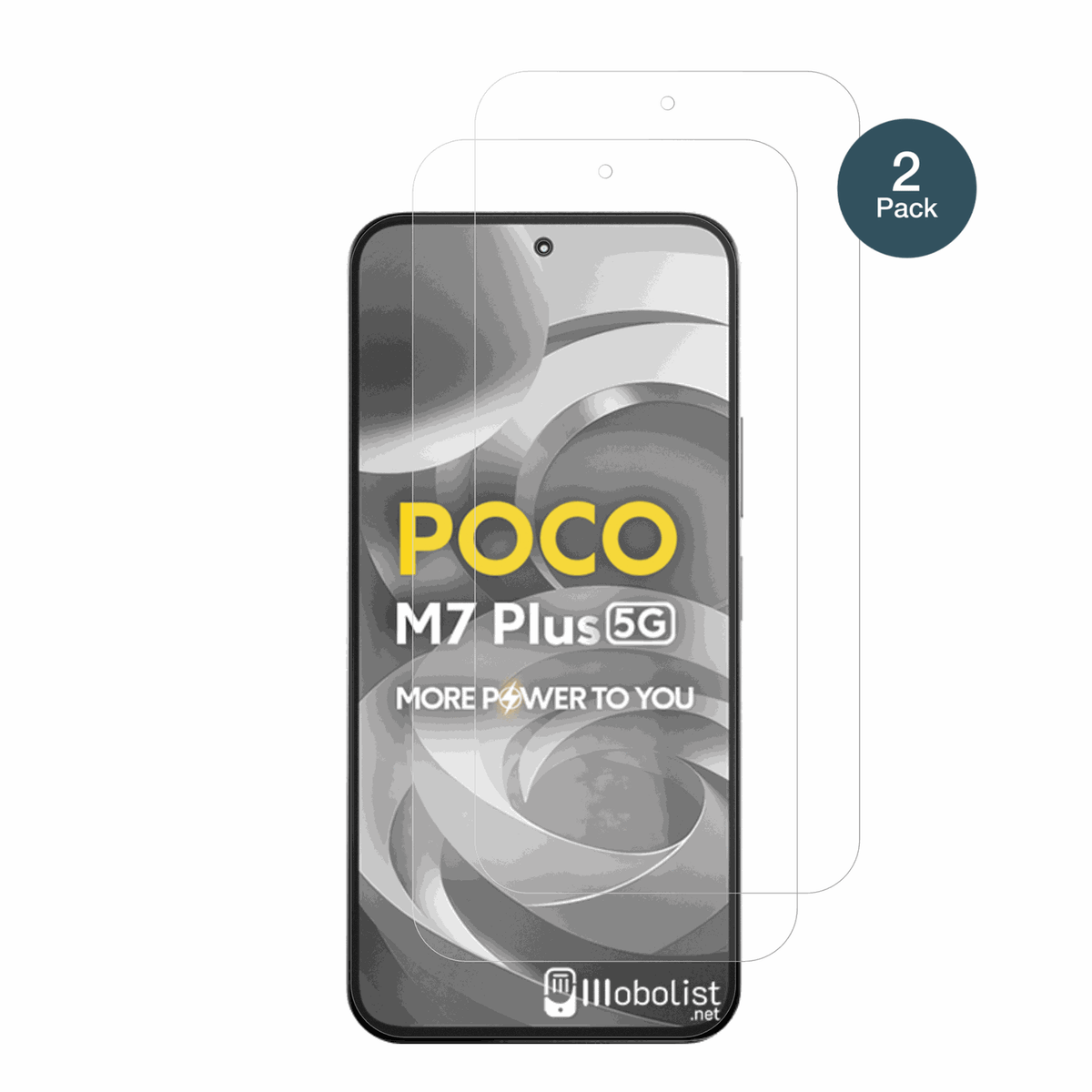 XiaomiPoco M7 Plus 5G mit aufgebrachter dipos Panzerfolie, die lästige Fingerabdrücke minimiert