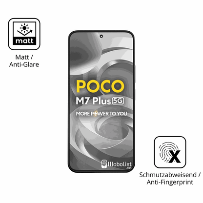 9H Hartbeschichtete, flexible Folie passend zugeschnitten für Xiaomi Poco M7 Plus 5G