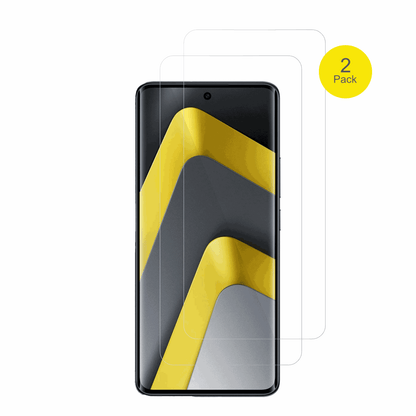 XiaomiPoco M8 5G mit aufgebrachter dipos Displayschutzfolie, glasklare Darstellung ohne Einschränkungen