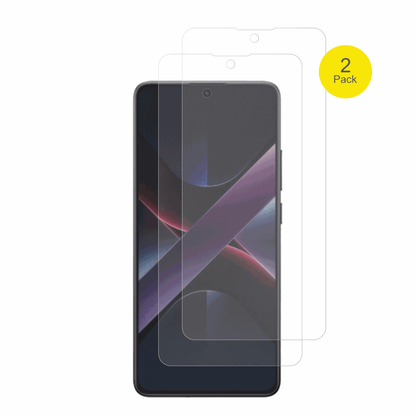 xiaomipoco x7 mit aufgebrachter dipos Flex Schutzfolie, glasklare Darstellung ohne Einschränkungen