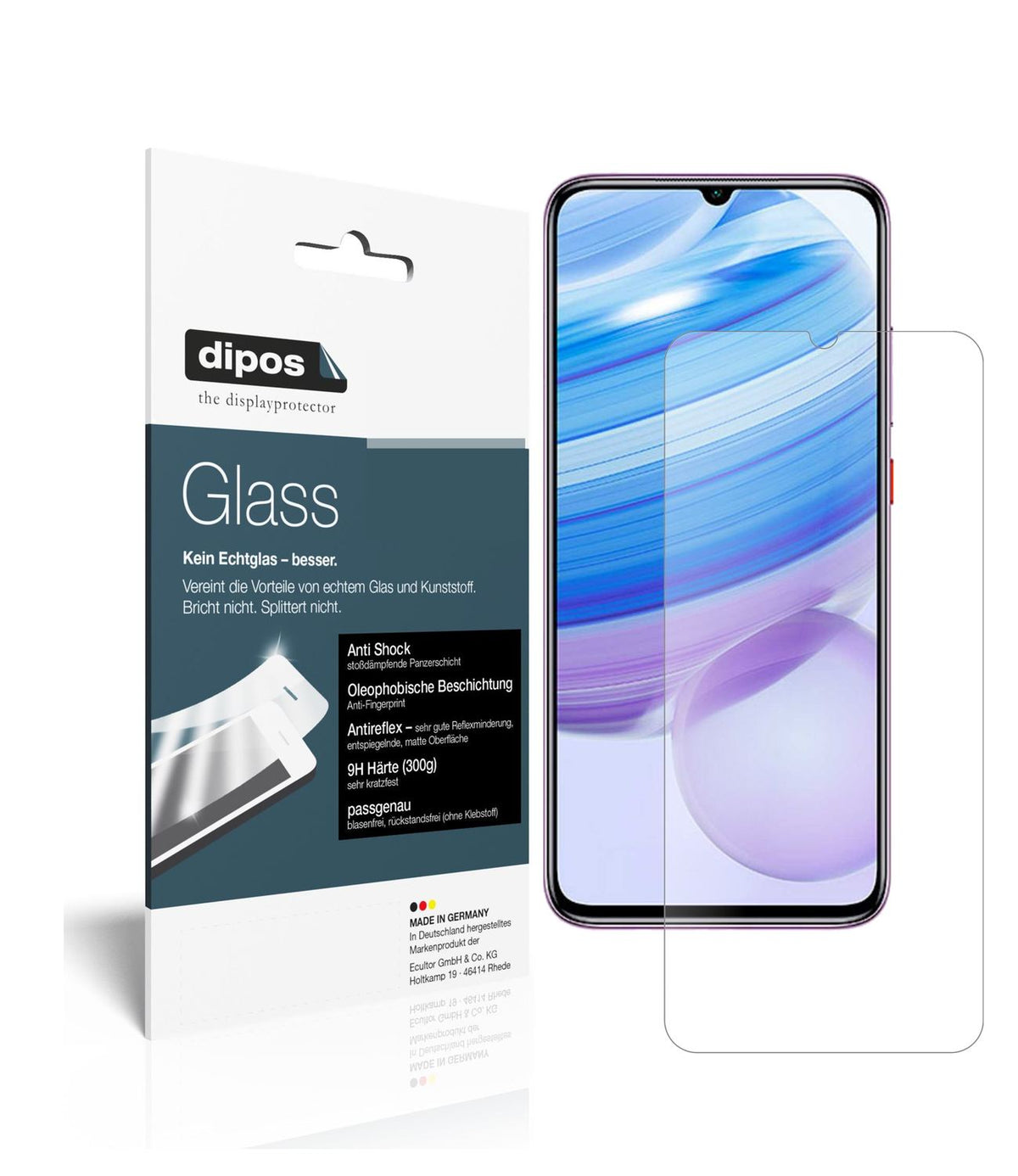 Matte Displayschutzfolie von dipos passend für Xiaomi Redmi 10X Pro, 9H kratzfest und blasenfrei montiert