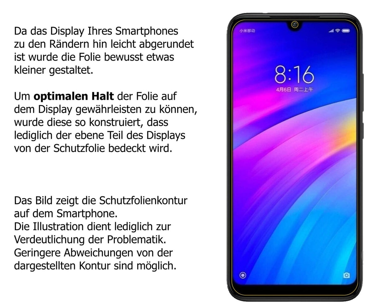 dipos Displayschutz für Xiaomi Redmi 7, mattierte Oberfläche, robuste Festigkeit und perfekte Passform