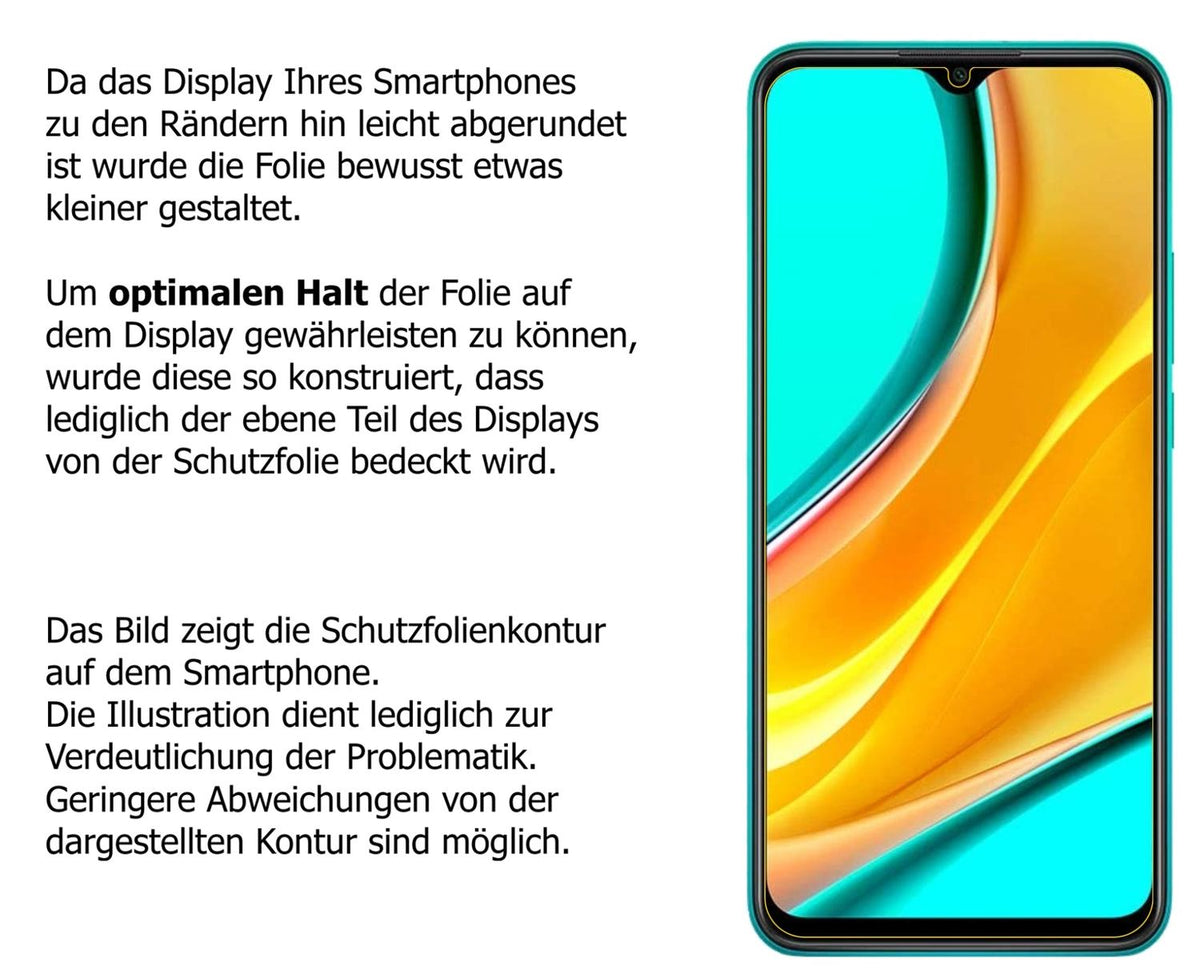 Dünne und klare Folie passend zugeschnitten für Xiaomi Redmi 9