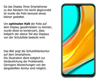 Dünne und klare Folie passend zugeschnitten für Xiaomi Redmi 9