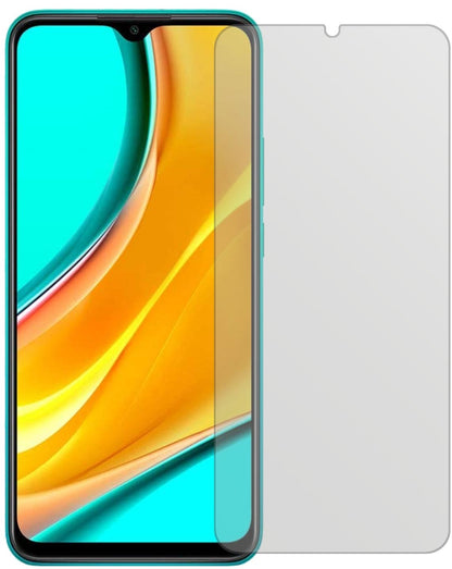 XiaomiRedmi 9 mit aufgebrachter dipos Displayschutzfolie, die lästige Fingerabdrücke minimiert