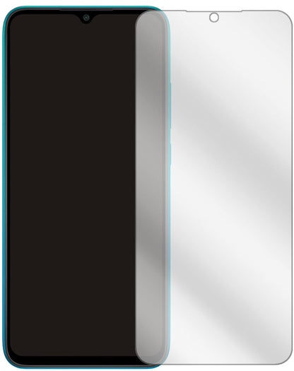 XiaomiRedmi 9A Sport mit aufgebrachter dipos Displayschutzfolie, glasklare Darstellung ohne Einschränkungen