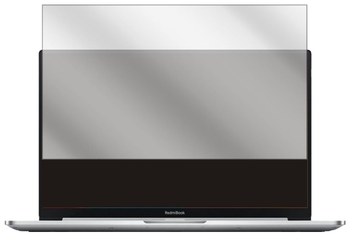 XiaomiRedmiBook 14 II mit aufgebrachter dipos Displayschutzfolie, glasklare Darstellung ohne Einschränkungen