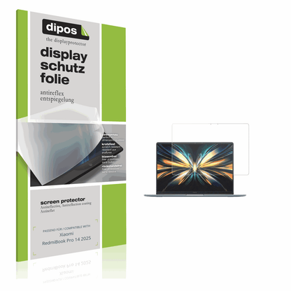 Matte Displayschutzfolie von dipos passend für Xiaomi RedmiBook Pro 14 2025, präziser Zuschnitt und blasenfrei montiert