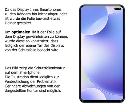 Blickschutzfolie für Xiaomi POCO X2 matt Schutzfolie Privacy