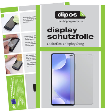 Matte Displayschutzfolie von dipos passend für Xiaomi Redmi K30 5G Racing, präziser Zuschnitt und blasenfrei montiert