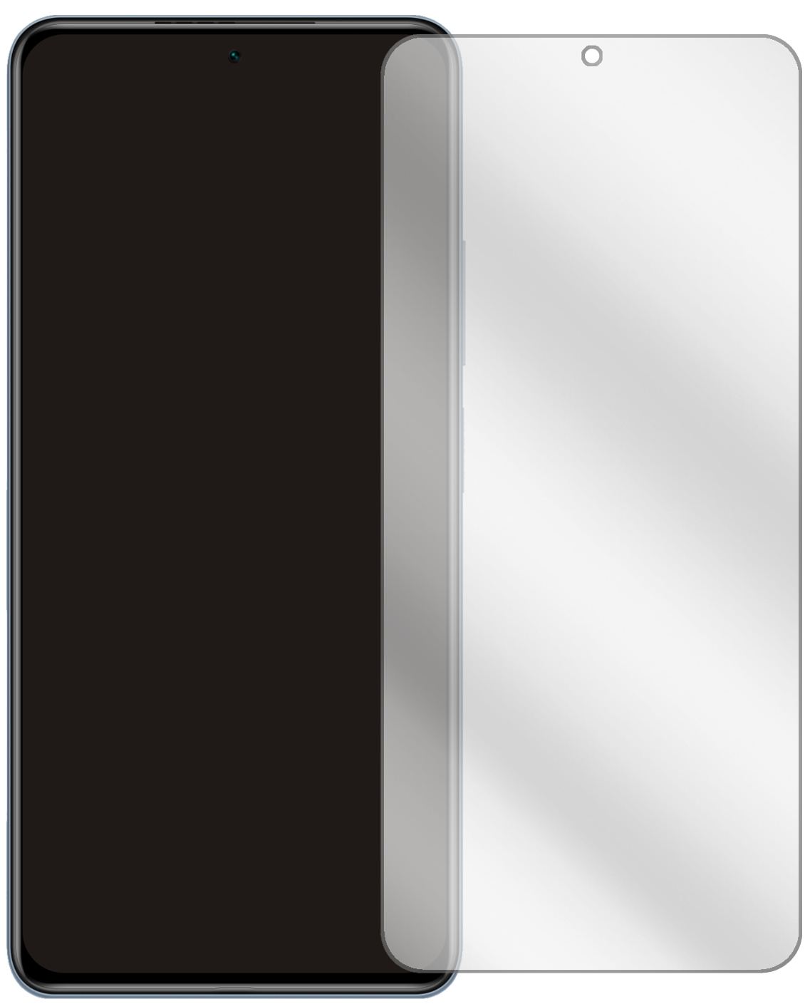 XiaomiRedmi K40 Pro Plus mit aufgebrachter dipos Displayschutzfolie, glasklare Darstellung ohne Einschränkungen