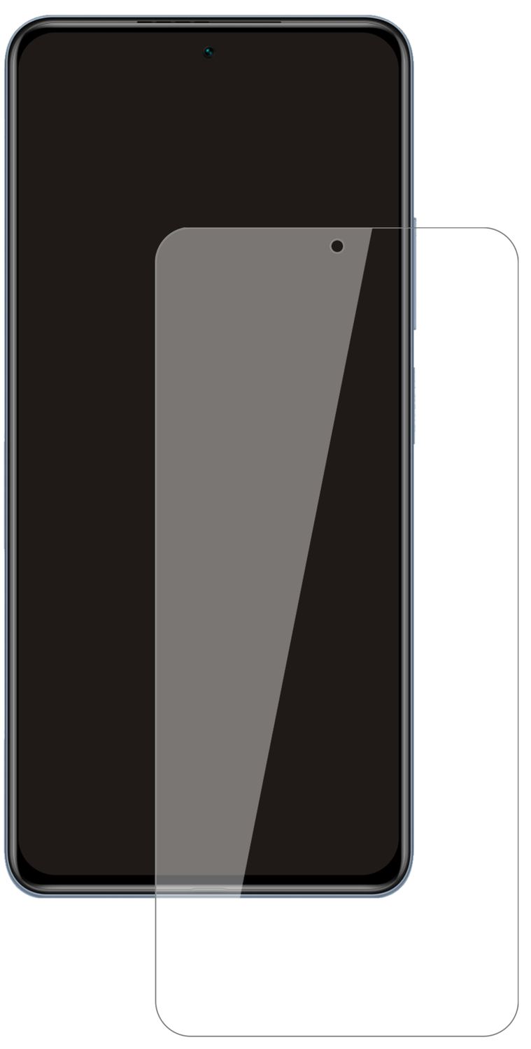 XiaomiRedmi K40 mit aufgebrachter dipos Flex Schutzfolie, glasklare Darstellung ohne Einschränkungen