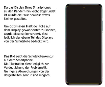 dipos Displayschutz für Xiaomi Redmi Note 11T, transparente Oberfläche, perfekte Passform auch für die Rundungen