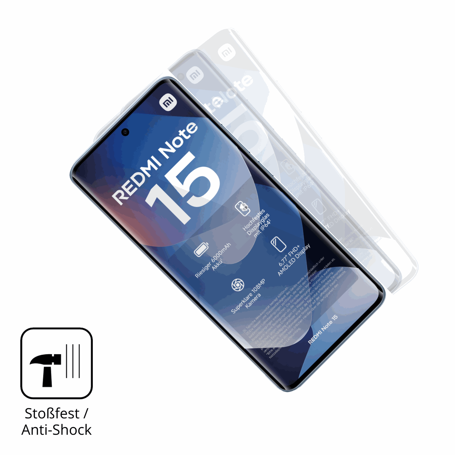 Schutz gegen Kratzer auf dem Xiaomi Redmi Note 15 Glas durch Schlüssel oder Ähnliches