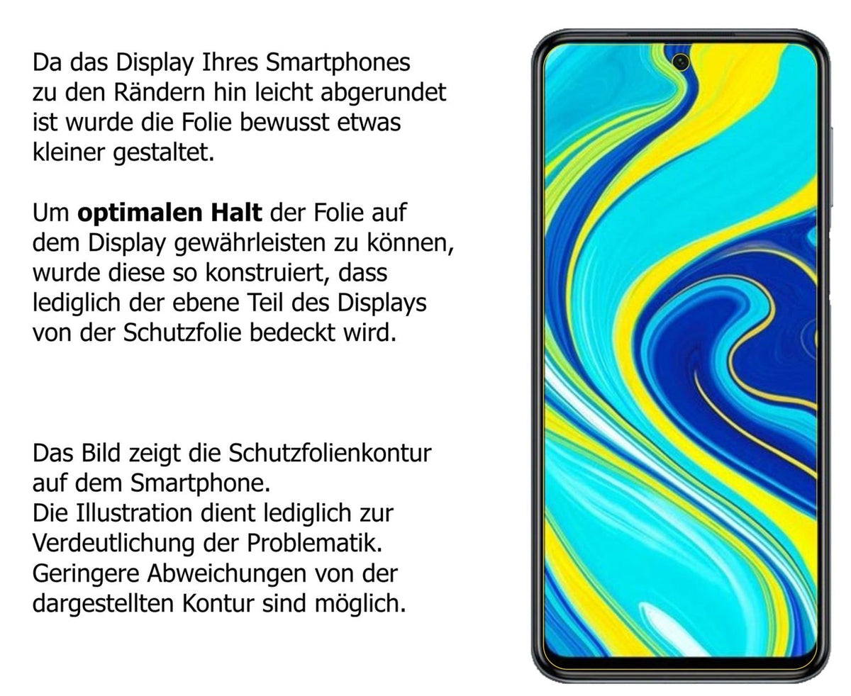Dünne und klare Folie passend zugeschnitten für Xiaomi Redmi Note 9S