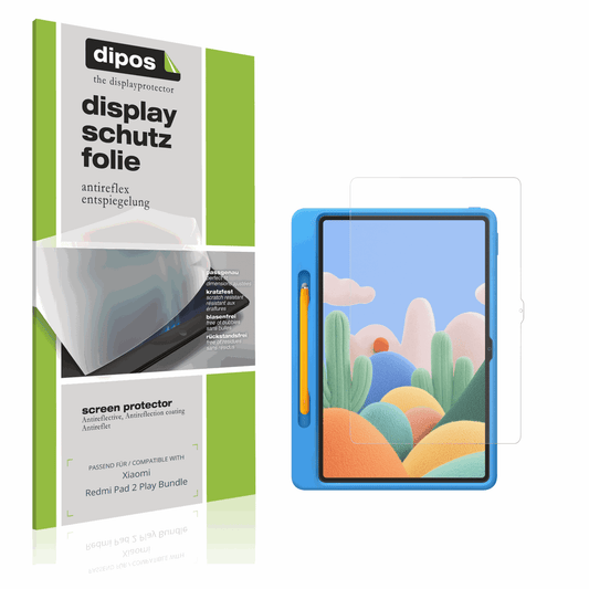 Matte Displayschutzfolie von dipos passend für Xiaomi Redmi Pad 2 Play Bundle, präziser Zuschnitt und blasenfrei montiert