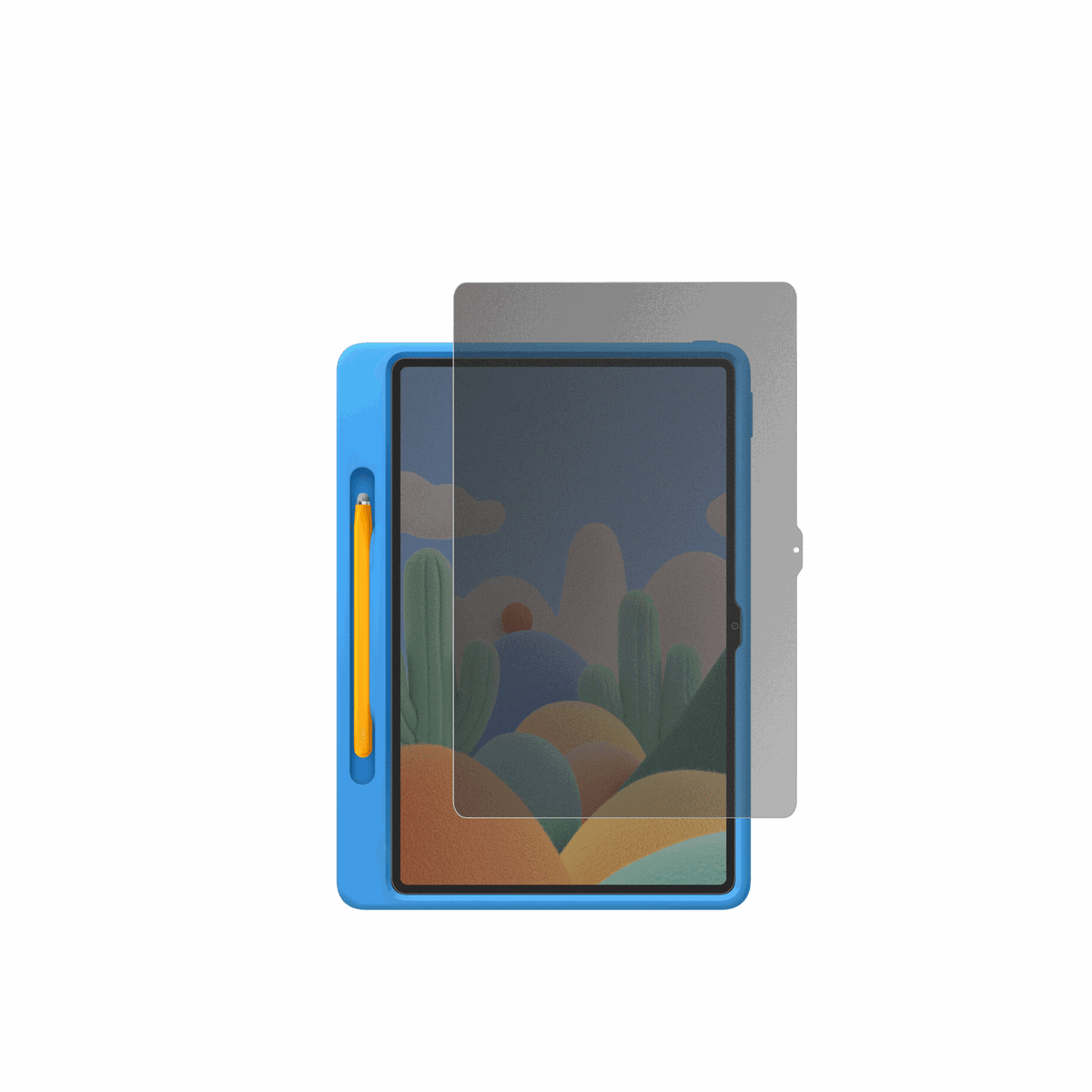 XiaomiRedmi Pad 2 Play Bundle mit aufgebrachtem dipos Displayschutz, der seitliche Einblicke blockiert
