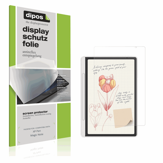 Matte Displayschutzfolie von dipos passend für XP-Pen Magic Note Pad, präziser Zuschnitt und blasenfrei montiert