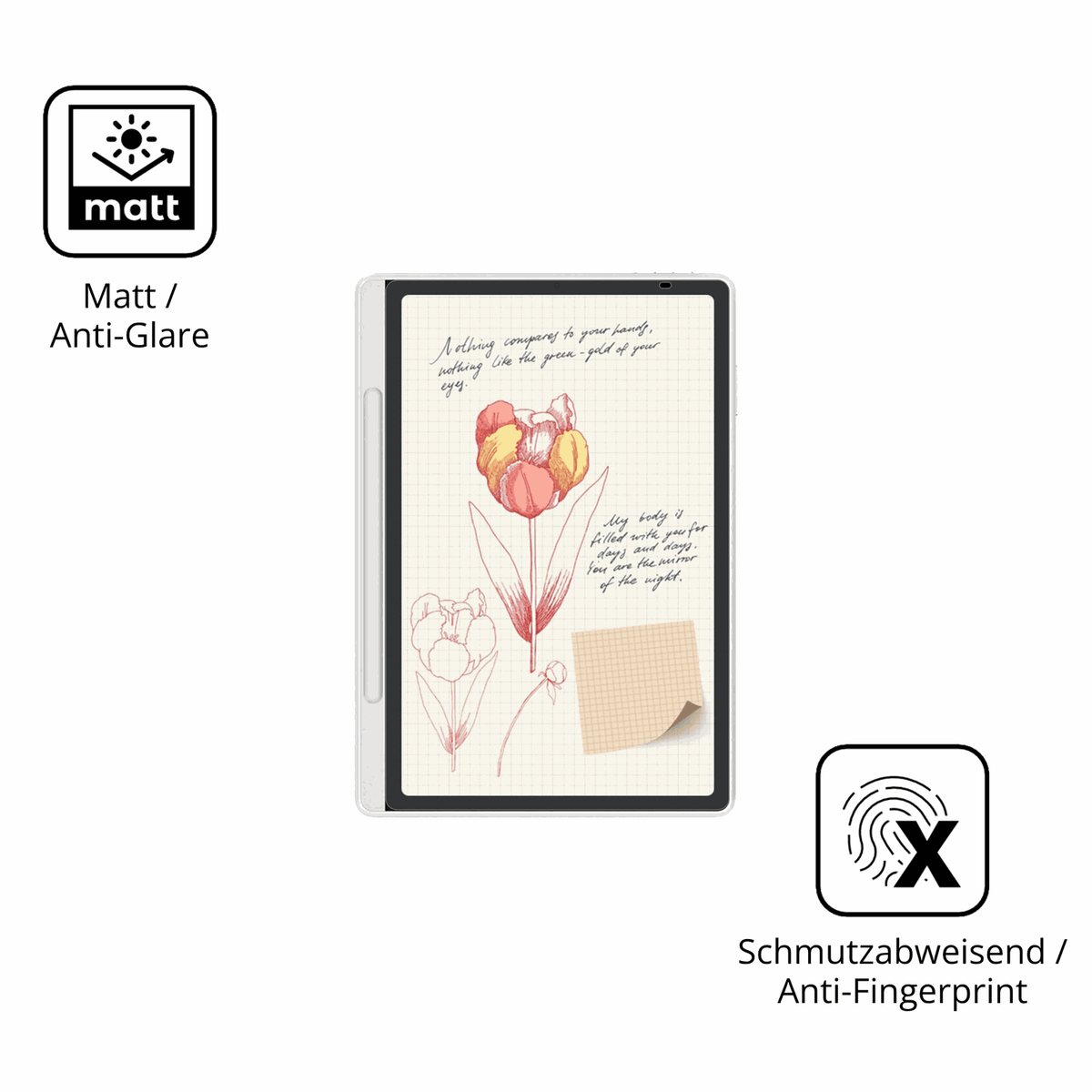 Dünne und entspiegelnde Folie passend zugeschnitten für XP-Pen Magic Note Pad