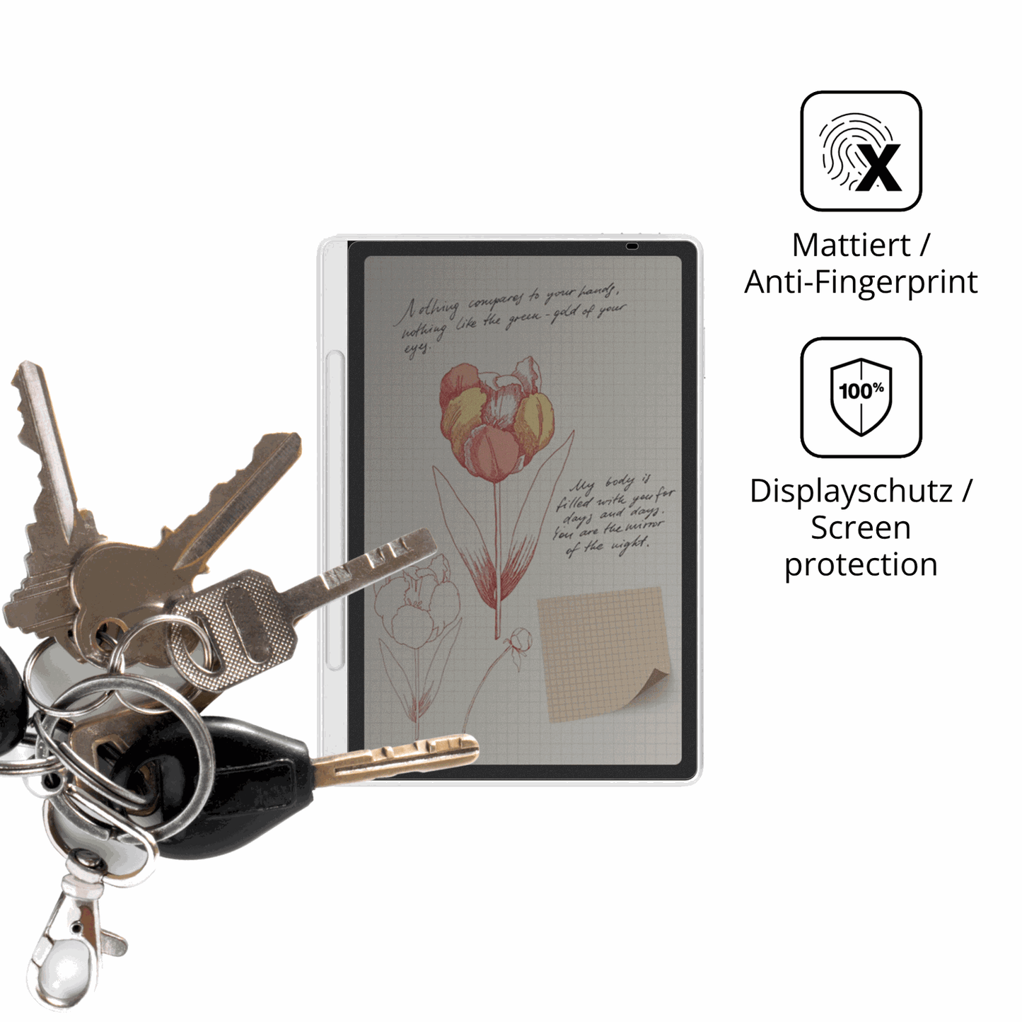 dipos Displayschutz für XP-Pen Magic Note Pad, mattierte Oberfläche, Blickschutzfilter und perfekter Passform