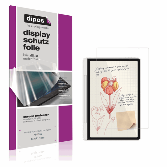 Klare Displayschutzfolie von dipos passend für XP-Pen Magic Note Pad, präziser Zuschnitt und blasenfrei montiert