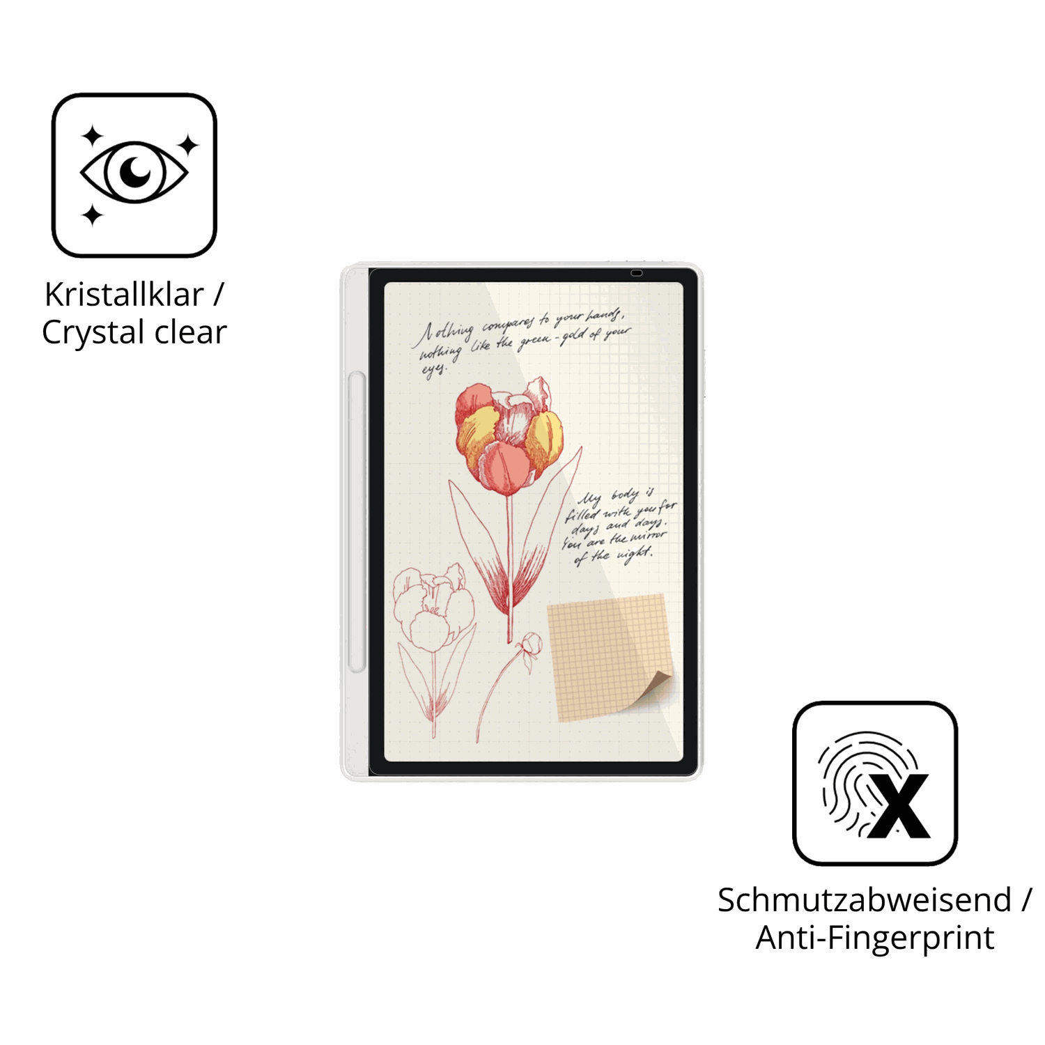 Flexible TPU-Folie passend zugeschnitten für XP-Pen Magic Note Pad, vollständige Abdeckung