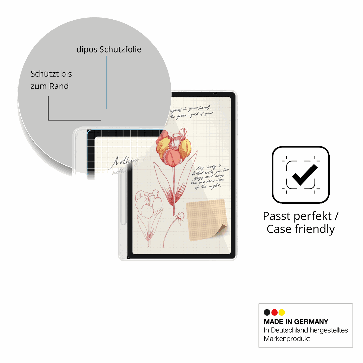 Besonders flexibler Displayschutz mit Anti-Shock-Schicht im Materialmix